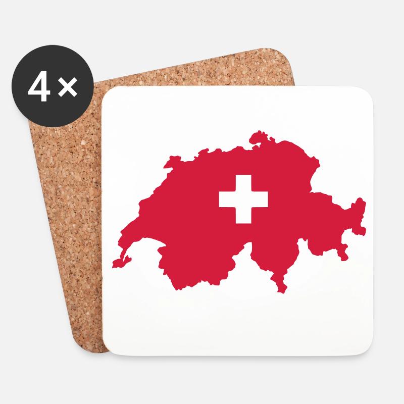Schweiz - Untersetzer (4er-Set) - Weiß