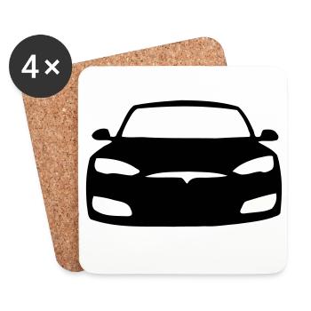 Model S Symbol - Untersetzer (4er-Set) - Weiß - Vorne