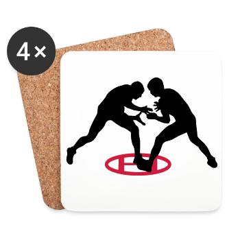 Greco-Roman wrestling - Coasters (set of 4) - white - Front