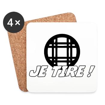 Pétanque - Dessous de verre (lot de 4) - blanc - Devant