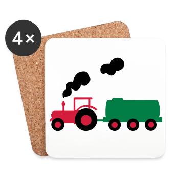 traktor trecker landwirtschaft - Untersetzer (4er-Set) - Weiß - Vorne