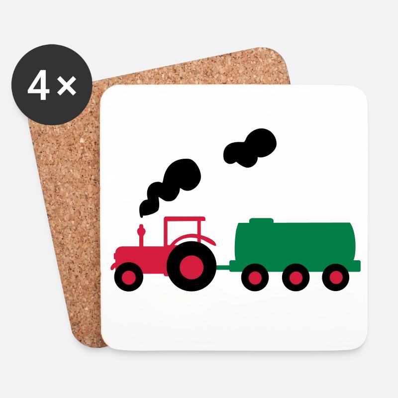 traktor trecker landwirtschaft - Untersetzer (4er-Set) - Weiß