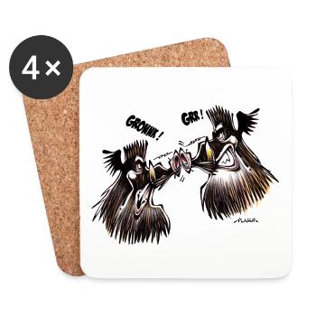 Duel De Sangliers - Dessous de verre (lot de 4) - blanc - Devant