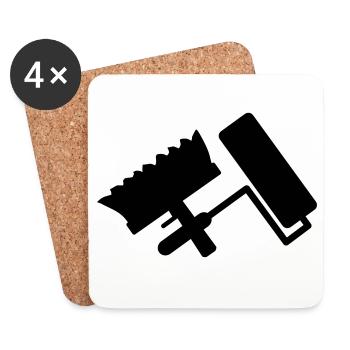 painter - Coasters (set of 4) - white - Front