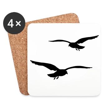 fliegende moewen vogel urlaub - Untersetzer (4er-Set) - Weiß - Vorne