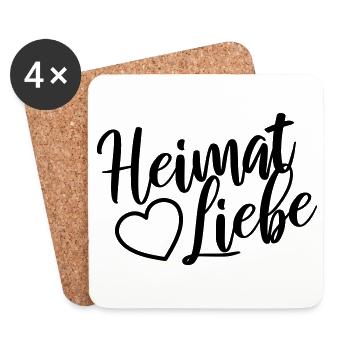 Heimatliebe - Untersetzer (4er-Set) - Weiß - Vorne