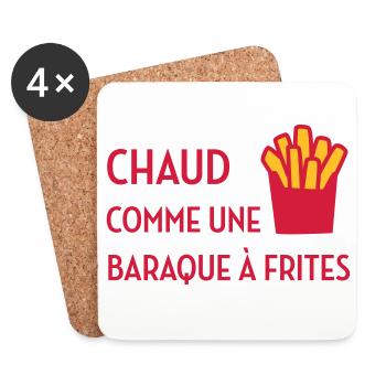 Chaud comme une baraque à frites / Sexy / Sexe - Coasters (set of 4) - white - Front