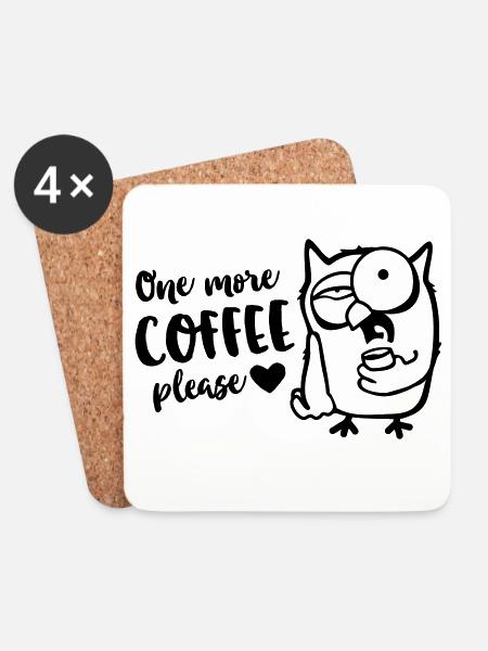 Der frühe Vogel / Eule braucht einen Kaffee - Untersetzer (4er-Set) - Weiß