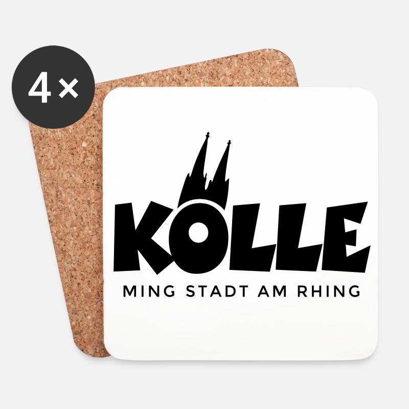Kölle ming Stadt am Rhing Köln mit Kölner Dom - Untersetzer (4er-Set) - Weiß