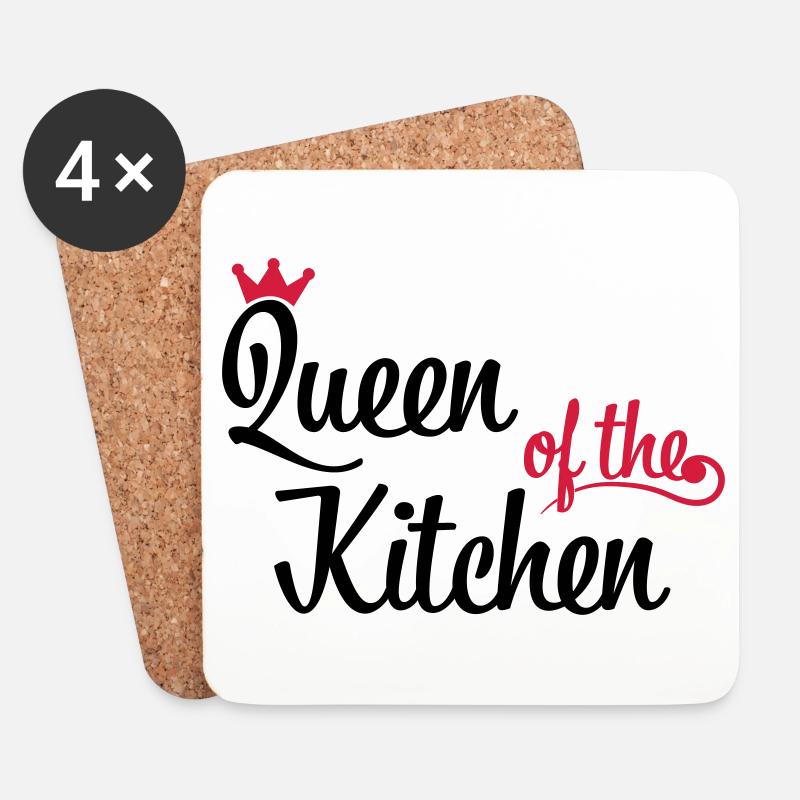 Queen of the Kitchen - Untersetzer (4er-Set) - Weiß