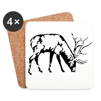 deer - Coasters (set of 4) - white - Front