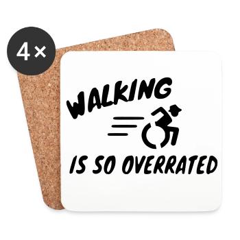 La marche est surestimée pour les personnes en fauteuil roulant # - Dessous de verre (lot de 4) - blanc - Devant