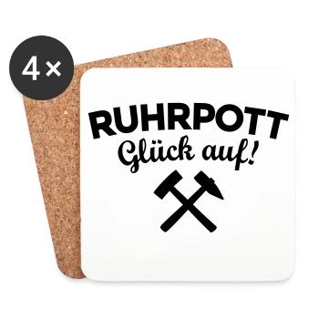 Ruhrpott Glück Auf Ruhrgebiet - Untersetzer (4er-Set) - Weiß - Vorne