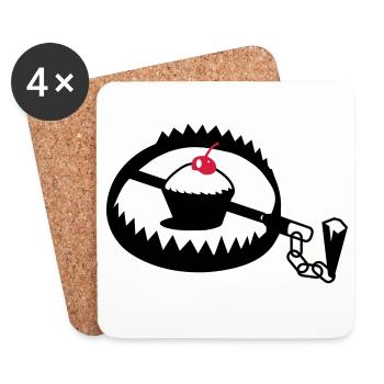 iron with cupcake - Coasters (set of 4) - white - Front
