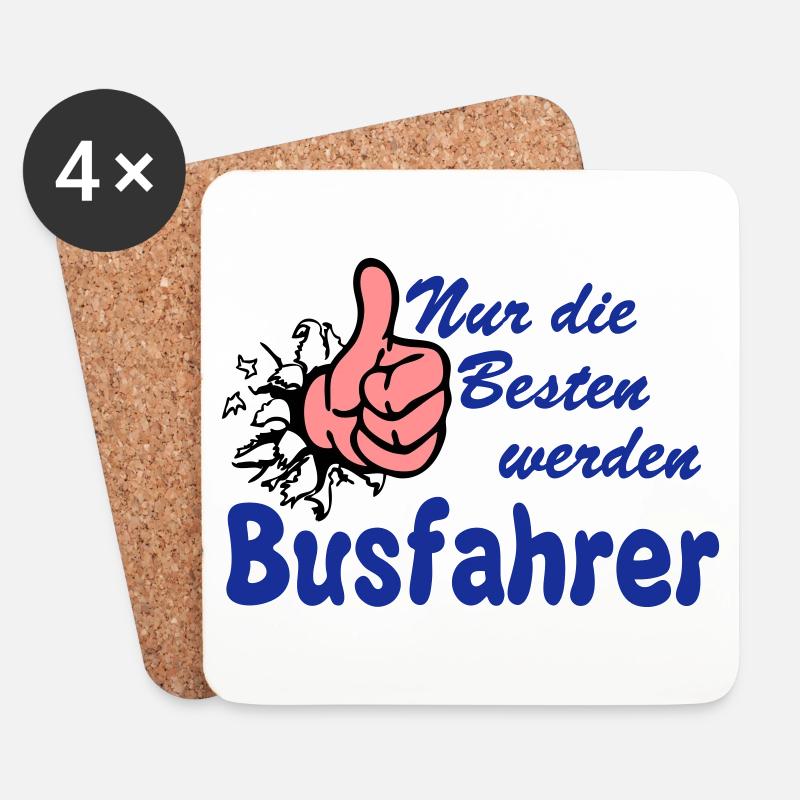 Busfahrer Bus Omnibus nur die besten (25) - Untersetzer (4er-Set) - Weiß