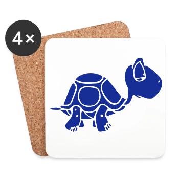 A turtle that takes its time - Coasters (set of 4) - white - Front