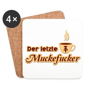 DDR Muckefuck Kaffee 3D Design mit lustigem Spruch - Untersetzer (4er-Set) - Weiß - Vorne