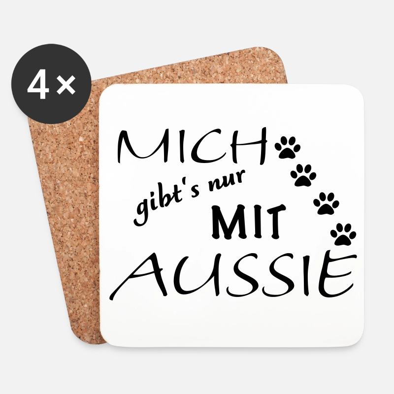 Mich gibts nur mit Aussie - Untersetzer (4er-Set) - Weiß