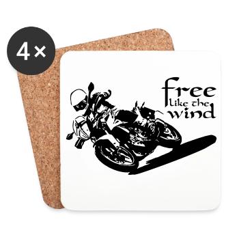 Biker Free - Untersetzer (4er-Set) - Weiß - Vorne