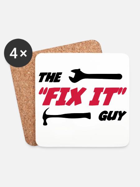Der "Fix it" Guy 🔨 - Untersetzer (4er-Set) - Weiß