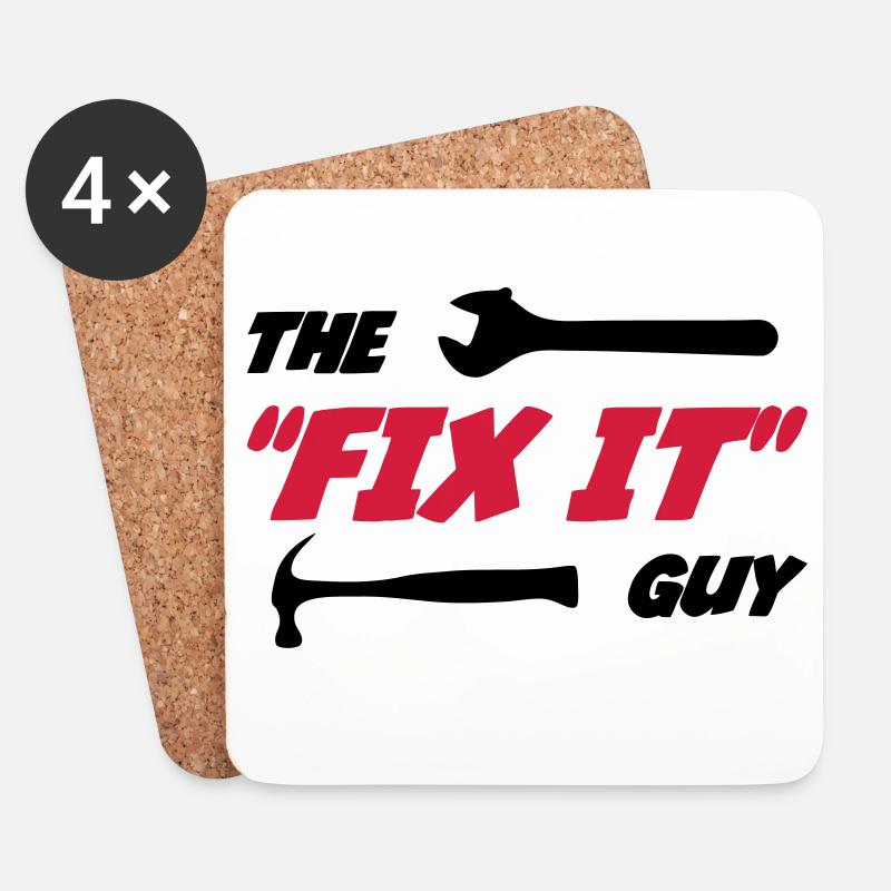 Der "Fix it" Guy 🔨 - Untersetzer (4er-Set) - Weiß