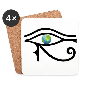 Look at the world (black) - Coasters (set of 4) - white - Front