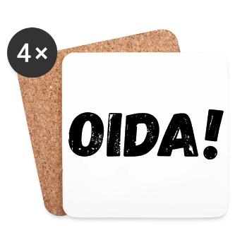 Oida OIDA! - Coasters (set of 4) - white - Front