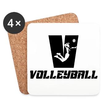 Volleyball - Coasters (set of 4) - white - Front