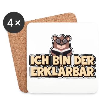 Ich bin der Erklärbär - Untersetzer (4er-Set) - Weiß - Vorne