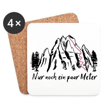 Berge, Bergsteigen - nur noch ein paar Meter - Untersetzer (4er-Set) - Weiß - Vorne