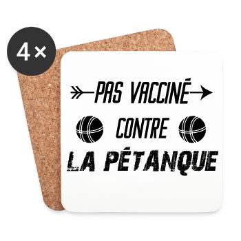 Pas Vacciné Contre la Pétanque - Dessous de verre (lot de 4) - blanc - Devant