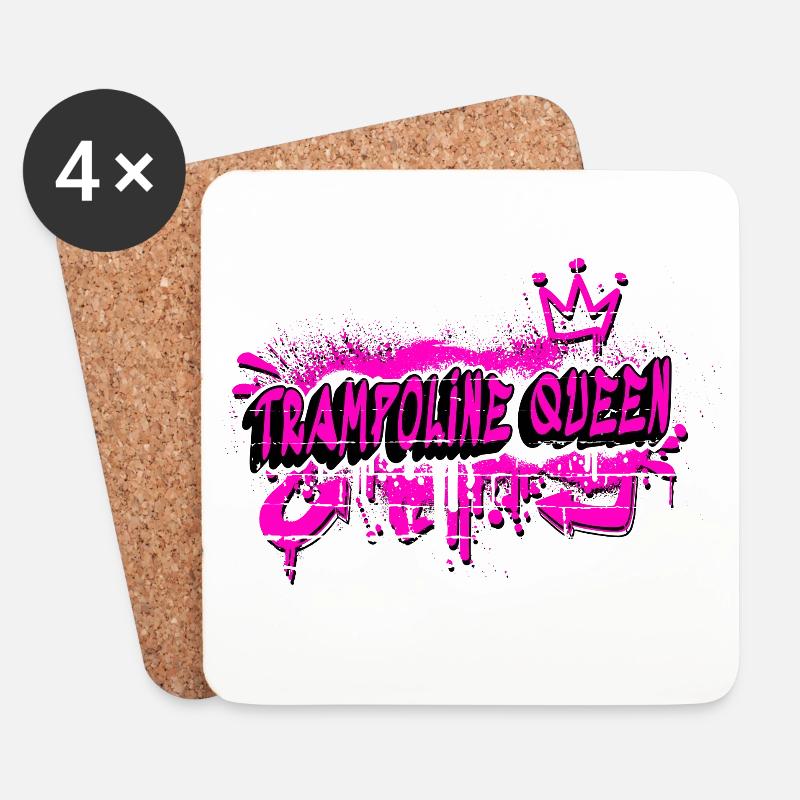 Trampoline Graffiti Queen Design - Untersetzer (4er-Set) - Weiß