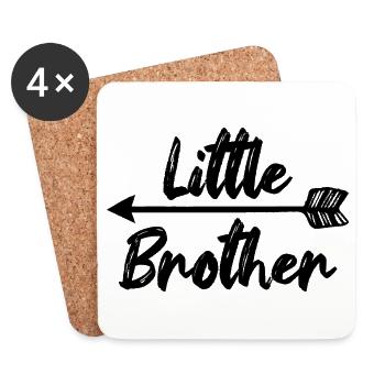 Little Brother Bruderherz Geschwister - Untersetzer (4er-Set) - Weiß - Vorne