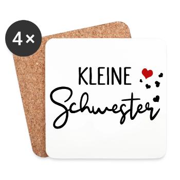 Kleine Schwester Familien Liebe - Untersetzer (4er-Set) - Weiß - Vorne