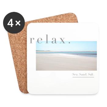 Relax – Sea Sand Salt - Untersetzer (4er-Set) - Weiß - Vorne