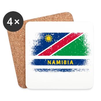 Namibia Flaggen Design - Untersetzer (4er-Set) - Weiß - Vorne