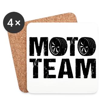 Moto Team Motorcycle Motorsport - Dessous de verre (lot de 4) - blanc - Devant