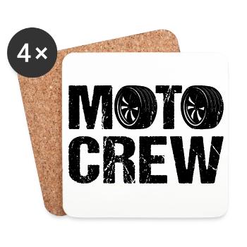 Moto Crew Motorcycle Biker - Dessous de verre (lot de 4) - blanc - Devant