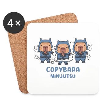 Cute Capybaras Ninjas Copybara Ninjutsu - Coasters (set of 4) - white - Front