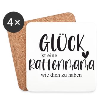 Ratte Rattenmama Ratten Haustier Nagetier Geschenk - Untersetzer (4er-Set) - Weiß - Vorne