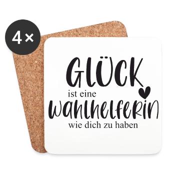 Wahlhelferin Ehrenamt Stadt Gemeinde Geschenk - Untersetzer (4er-Set) - Weiß - Vorne