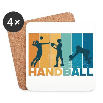 Handball Handballer Vintage Geschenk - Untersetzer (4er-Set) - Weiß - Vorne