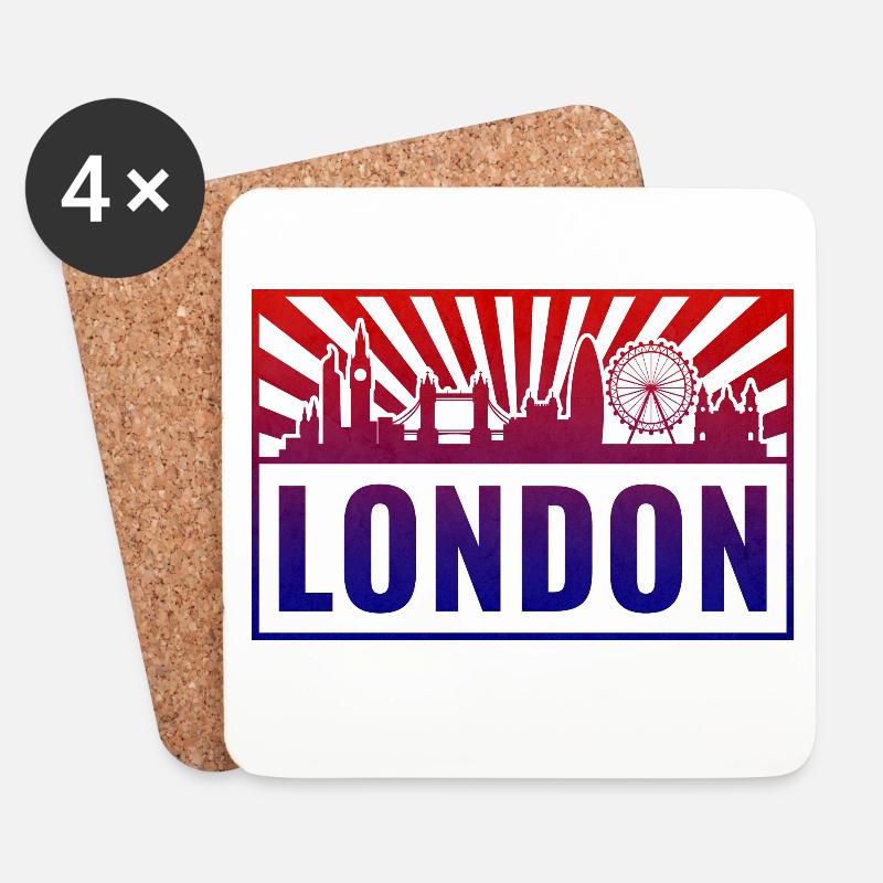 London Gradient Skyline - Coasters (set of 4) - white