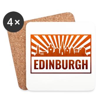 Edinburgh Skyline Sunburst - Coasters (set of 4) - white - Front