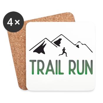 Trailrun - Untersetzer (4er-Set) - Weiß - Vorne