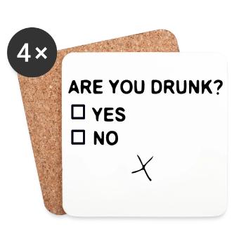 ARE YOU DRUNK? - Coasters (set of 4) - white - Front