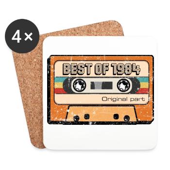Le meilleur de 1984 Cassette rétro - Dessous de verre (lot de 4) - blanc - Devant