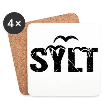 Sylt Insel Möwen - Untersetzer (4er-Set) - Weiß - Vorne