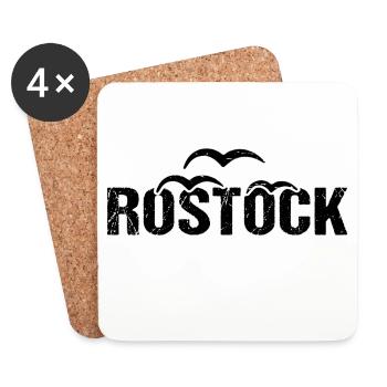 Rostock Ostsee Hansestadt Rostock - Untersetzer (4er-Set) - Weiß - Vorne