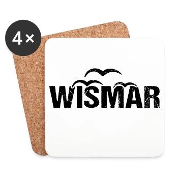 Wismar Möwen Hansestadt - Untersetzer (4er-Set) - Weiß - Vorne